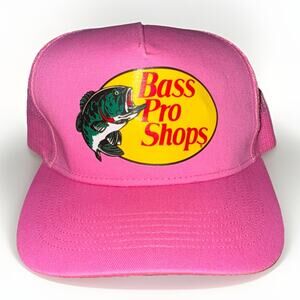 Bass Pro Shops Pink Foam Trucker Hat Snapback Vintage-Style Cap